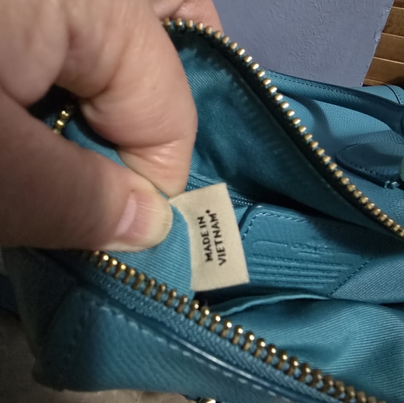 Coach Bennett Teal Pebbled Leather Crossbody Satchel - Picture 11 of 11